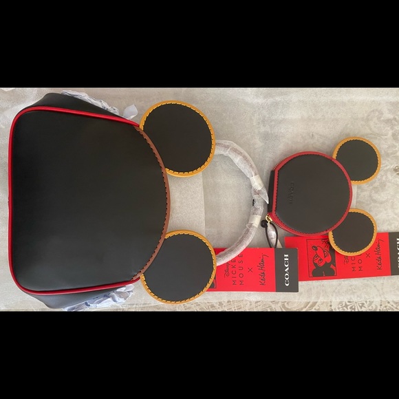 NWT 2 piece Coach Disney Keith Haring kisslock set - Picture 3 of 14